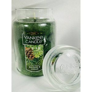 Candle Balsam & Cedar - 22 oz Original Large Jar Fall Winter Yankee Candle & Lid